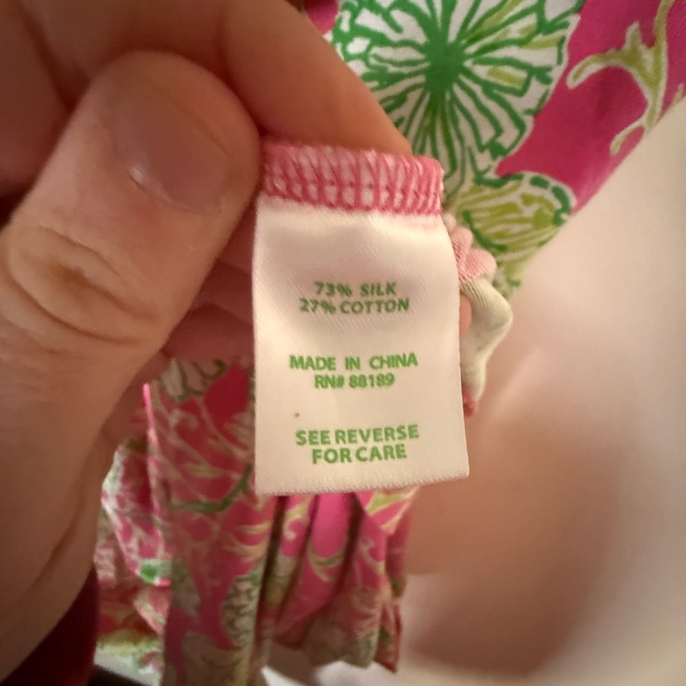 Lilly Pulitzer Floral Pink and Green Ruffle Dress. Women’s extra small. - Picture 4 of 4